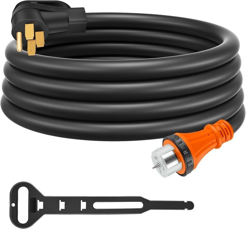 Rophor 50 Amp Generator Cord 15 Feet, NEMA 14-50p to CS6364 & SS2-50R Generator Emergency Power Cord, 125/250V, 12500 Watts, Perfect for Generator to House Connection - Image 1